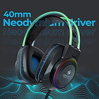 Zebronics Jet PRO Premium Wired Gaming On Ear Headphone with LED for Headband + earcups, 40mm Neodymium Drivers, 2 Meter Braided Cable, with mic, Suspension Design, 3.5mm + USB Connector