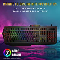 LAPCARE Champ (LGK-102) RGB Gaming Keyboard – Multi-Key Anti-Ghosting | Rubber Dome Key Switches | Spillproof | 2 USB Passthrough | 3 Programmable G Buttons | RGB LED Backlit | 1-Year Warranty