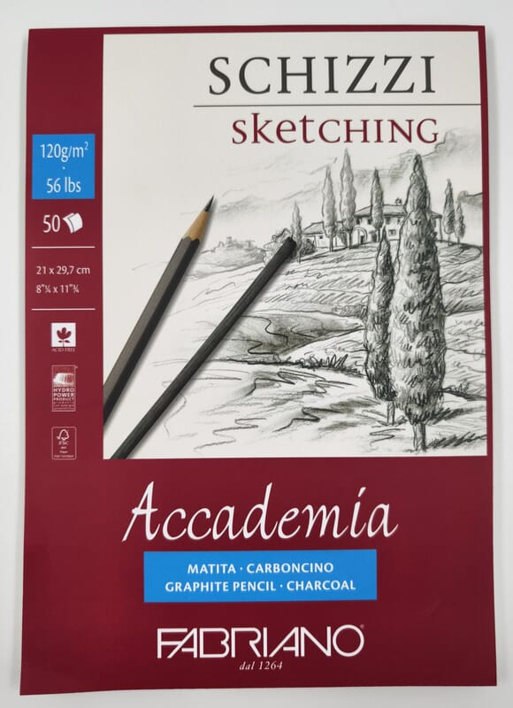 Fabriano Accademia Sketching Pad, 120 gsm, 6 × 8 in, 50 Sheets