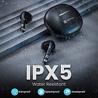 Portronics Twins S19 – TWS Earbuds, 30H Playtime, Black, Bluetooth 5.0, Touch Control, IPX4 Water Resistant, Deep Bass, Comfortable Fit, Perfect for Calls and Music, Lightweight Design.