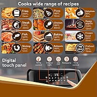 AGARO Regency Air Fryer For Home, 12L, Family Rotisserie Oven, 1800W, 9 Preset Menu