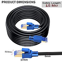 Storite Uport 15 Meter CAT7 Ethernet Cable – 10Gbps High-Speed LAN | Shielded RJ45 Connectors | Gigabit Network Cable | Black