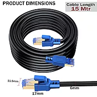Storite Uport 15 Meter CAT7 Ethernet Cable – 10Gbps High-Speed LAN | Shielded RJ45 Connectors | Gigabit Network Cable | Black