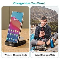 Ambrane 4 in 1 Wireless Charging 10000mAh Power Bank 22.5W Fast Charging, USB & Type C Output, Power Delivery, Quick Charge for iPhone, Android & Other Devices Aerosync Quad