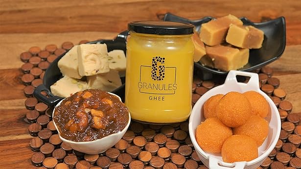 GRANULES Pure Cow Ghee 500ml | Natural Desi Ghee | Premium Cow Ghee | Organic Pure Ghee | Traditional Method | Authentic Ghee for Cooking