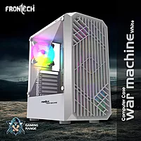 Frontech WAR Machine FT-4350 Gaming Computer Cabinet – 4×120mm LED Cooling Fans Acrylic Side Panel High Airflow Design Performance Gaming PC Case