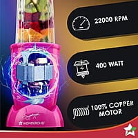 Wonderchef Nutri-blend GO, 22000 RPM 400 W 1 Unbreakable Jar
