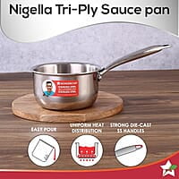 Wonderchef Nigella Tri-Ply 18 cm Sauce Pan 2.2 Liters 2.5 mm Thickness Silver