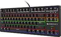 Zebronics Zeb-Max V2 RGB Keyboard features customizable RGB lighting, mechanical feel keys, and a durable design. Perfect for gamers and typists, it enhances your setup with vibrant colors.