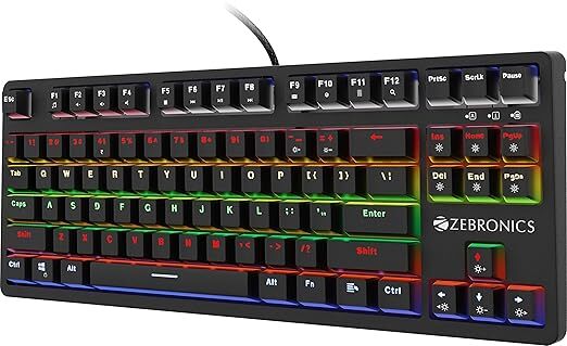 ZEBRONICS Premium Mechanical TKL (Tenkeyless) Keyboard Zeb-MAX V2