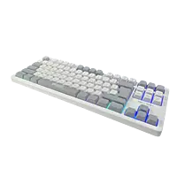 Geonix Vintage Retro Chiclet Keyboard, 87 Keys, PVC Cable, Durable, Compact & Slim Design, White Grey, KB4