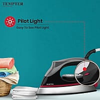 Havells Abs Tempter 1000 Watts Dry Iron Press With Greblon E2 Grade Non-Stick Coated Sole Plate