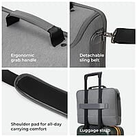 MOKOBARA The Transit Briefcase Vegan Leather & Nylon 15L Laptop Crossbody Messenger Bag for Men & Women