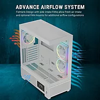 Ant Esports Crystal X3 LCD ARGB White ATX Mid-Tower Case – Tempered Glass | USB-C