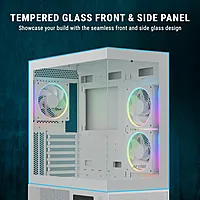 Ant Esports Crystal X3 LCD ARGB White ATX Mid-Tower Case – Tempered Glass | USB-C