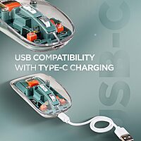 Acer Clearview Transparent Wireless Mouse | Triple Mode, Silent Click, 1600 DPI, USB-C Rechargeable