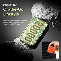 Ambrane 20000mAh Rugged Compact Powerbank, Slim & Lightweight with 22.5W Fast Charging, USB & Type C Output