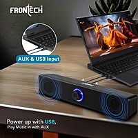 Frontech SPK-0008 multimedia speakers deliver clear, rich sound with stylish design—perfect for desktops, laptops, and home entertainment.