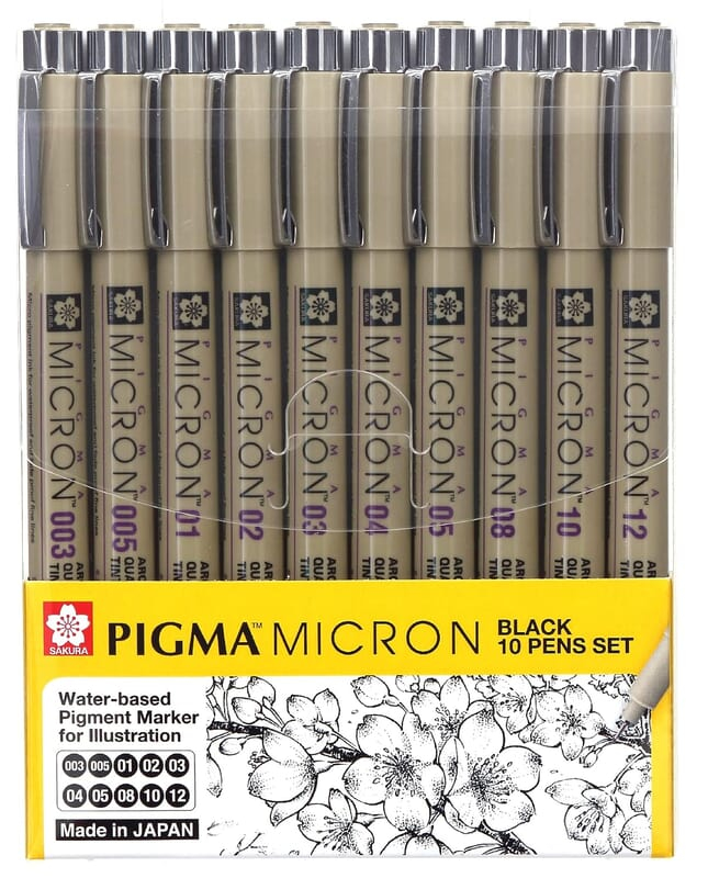SAKURA MICRON BLACK 10PCS SET IP SAKURA MICRON BLACK 10PCS SET IP