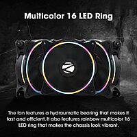 Zebronics Zeb-PGF100 RGB Fan features vibrant RGB lighting, efficient cooling, and a sleek design. Perfect for gamers and PC builders looking to enhance aesthetics and performance.