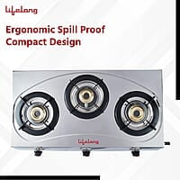 Lifelong LLGS399 Stainless Steel 3 Burner (ISI Certified