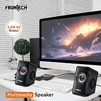 Frontech SPK-0001 multimedia speakers deliver clear, powerful sound with sleek design—perfect for desktops, laptops, and home entertainment.