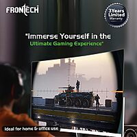 Frontech MON-0085 – 27" curved borderless monitor with vibrant display, 68.58cm screen, and ultra-thin bezels for immersive viewing.