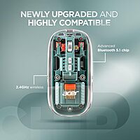 Acer Clearview Transparent Wireless Mouse | Triple Mode, Silent Click, 1600 DPI, USB-C Rechargeable