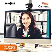 Frontech E-CAM FT-2252 HD Webcam – HD Video | Built-in Microphone | USB Plug & Play | Video Calling & Online Classes