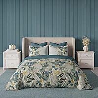 Emerald Smoke Blue Elemental DDecor Bed Sheet