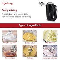 Lifelong LLHM02 300 W Regalia Plus Hand Mixer with Stand for Mixing Cake Batter and Atta