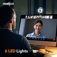 Frontech 2251 Digital Webcam – Full HD | 30 FPS | Built-in Microphone | LED Light | USB Plug & Play | Auto White Balance | Black