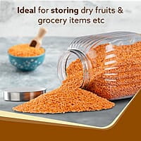 AGARO Elegant Glass Jar 3500 ml, Steel Lid, Storage Glass Container