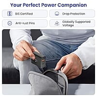 Ambrane 33W USB & Type-C Dual Port Fast Wall Charging Adapter with QC & PD Technology Compatible