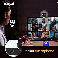 Frontech E-CAM FT-2252 HD Webcam – HD Video | Built-in Microphone | USB Plug & Play | Video Calling & Online Classes