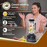 AGARO Grand Professional Blender/Grinder/Mixer, 2000 watts, 2 Litres BPA Free Jar, Commercial heavy duty blender, High Power & Speed Blender, 100% Copper Motor, Pulse Function, 8 Leaf SS Blade