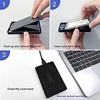 Uport USB 2.0 to 2.5-Inch SATA External Hard Drive Enclosure Case for 2.5" SATA HDD & SSD (Black)