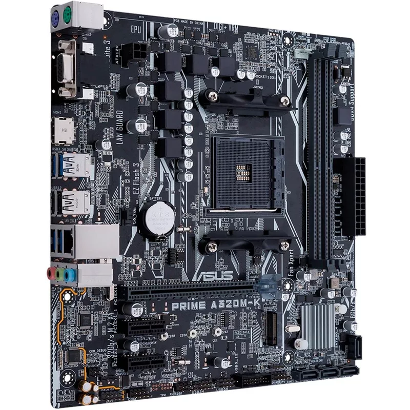 ASUS Prime A320M-K (AM4 uATX Motherboard, DDR4 Support, M.2 Slot, HDMI, SATA 6Gb/s, LED Lighting, 1 Year Warranty)