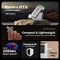 EVM Elite Nano Plus 128GB Type-C OTG Pen Drive – USB 3.2 | 120MB/s