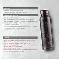 MILTON Copper Swasth Water Bottle, 940 ml, Black Lotus Lacquer Coating, Curved bottle