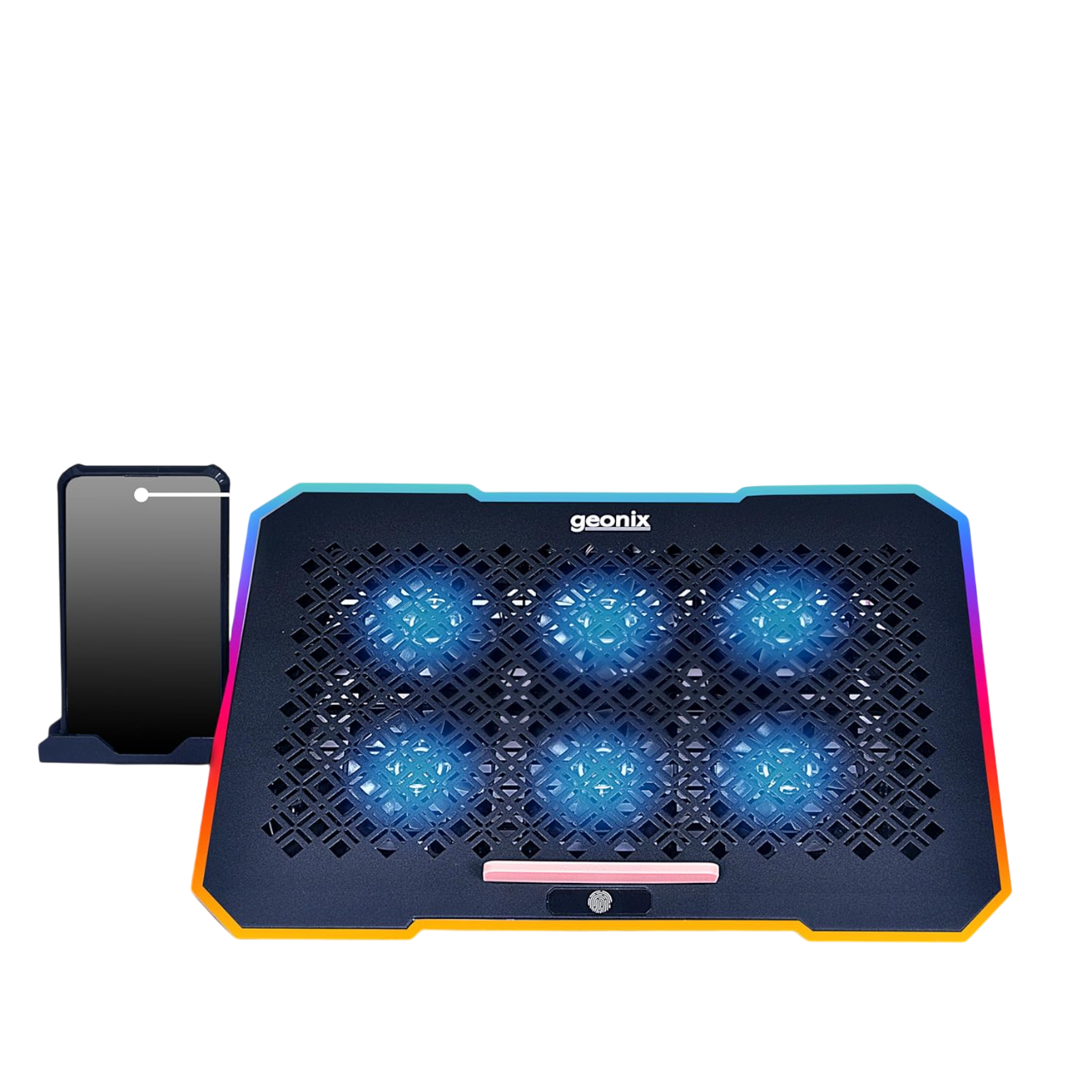 Geonix Ergo 2 Gaming Laptop Cooling Stand, 10 RGB Lights,6 Quiet Fans, Black-GXCLP-A16
