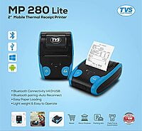 TVS ELECTRONICS MP 280 Lite Mobile Receipt Printer|2 inch Mobile Printer |Bluetooth Connectivity V4.0+USB|Simple&Compactrugged|Chargeable Batteries|203dpi|Auto Sleep Mode TVS ELECTRONICS MP 280 Lite Mobile Receipt Printer|2 inch Mobile Printer |Bluetooth Connectivity V4.0+USB|Simple&Compactrugged|Chargeable Batteries|203dpi|Auto Sleep Mode