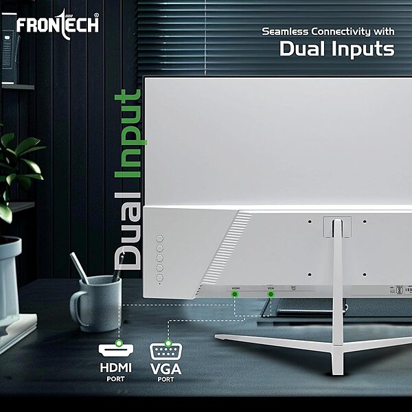 Frontech 22" Full HD Monitor – 1920x1080, Vivid Colors, Wide Viewing Angles, Ideal for Gaming, Work & Entertainment, 1 Year Warranty