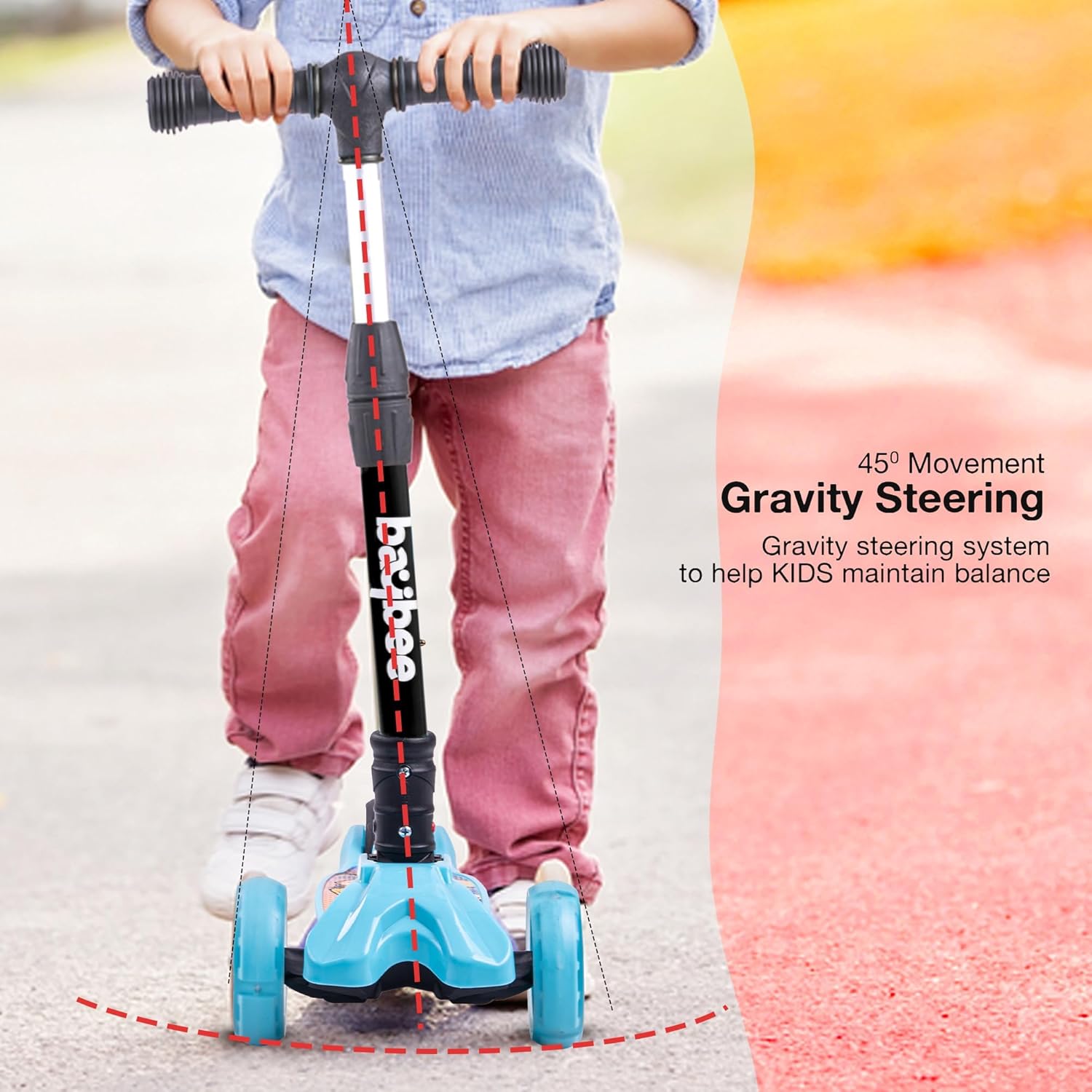 Baybee Flash Scooter for Kids with Foldable & Height Adjustable Handle- Blue Baybee Flash Scooter for Kids with Foldable & Height Adjustable Handle- Blue