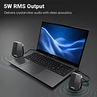 Zebronics Fame – 2.0 USB Speakers, 5W, AUX Input, Compact & Stylish Design for PC & Laptop