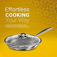 ‎Preethi Diva Collection Triply Stainless Steel Fry Pan with API Technology, 26 cm, Gas & Induction