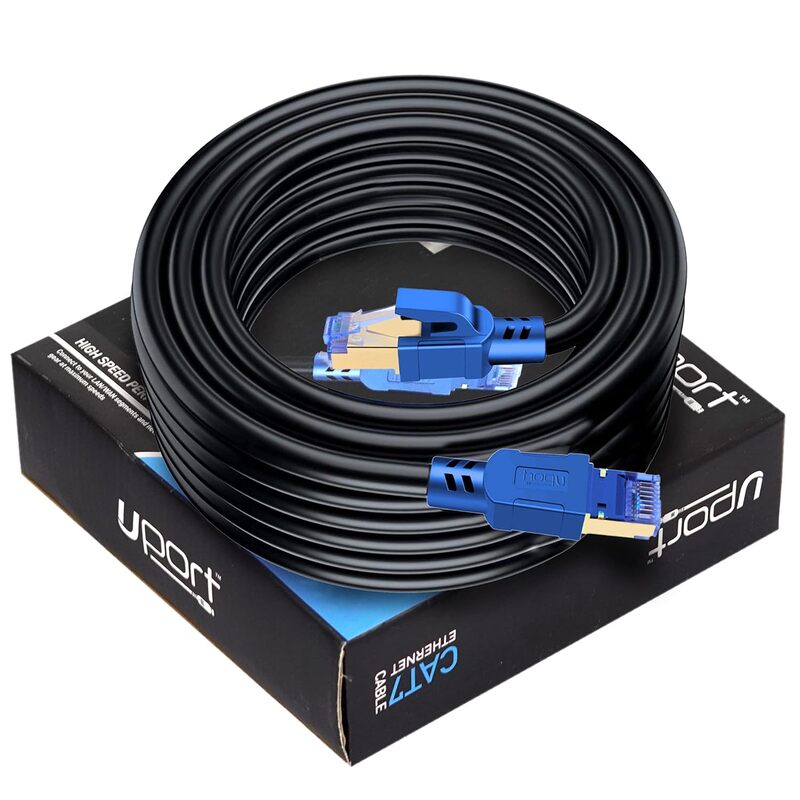 Storite Uport 15 Meter CAT7 Ethernet Cable – 10Gbps High-Speed LAN | Shielded RJ45 Connectors | Gigabit Network Cable | Black