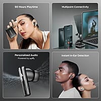 boAt Newly Launched Nirvana Ivy Truly Wireless in Ear Earbuds w/ 50dB Hybrid Active Noise Cancellation, 360º Spatial Audio, Dynamic Head Tracking,Hearables App Support & 50hrs Playback