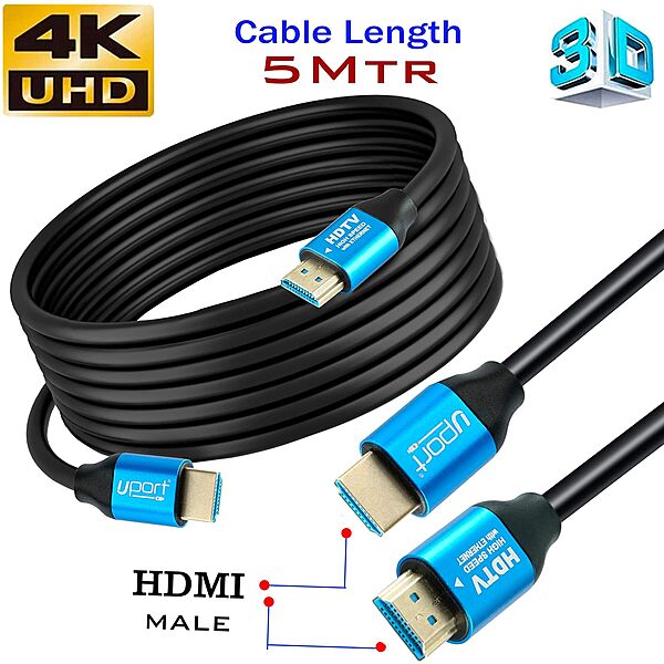 Uport 5m HDMI 1.4 Cable – 4K Ultra HD + Ethernet delivers stunning visuals and high-speed data transfer. Perfect for connecting devices for an immersive viewing experience. Durable and reliable.