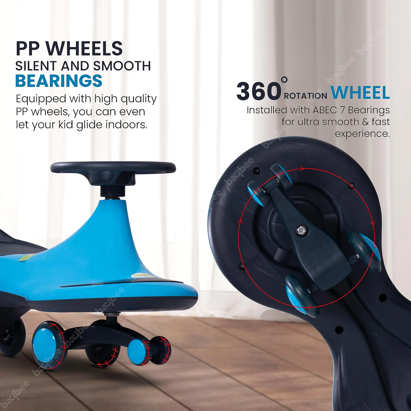 Baybee Trix Go Kids Magic Swing Cars for Kids-Blue Baybee Trix Go Kids Magic Swing Cars for Kids-Blue